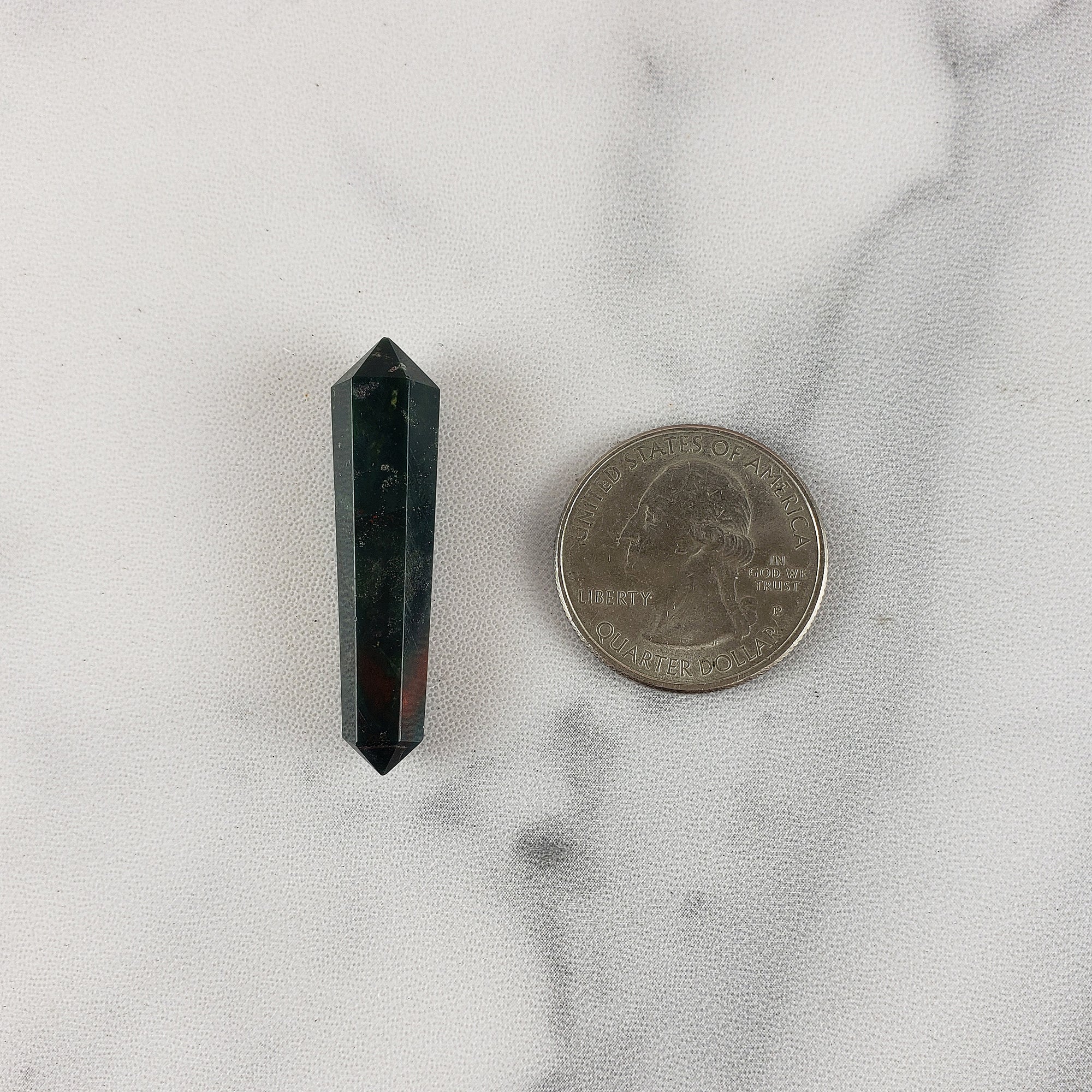 Unique Mini Bloodstone Natural Gemstone Double Terminated Crystal Wand | Jovial - 3