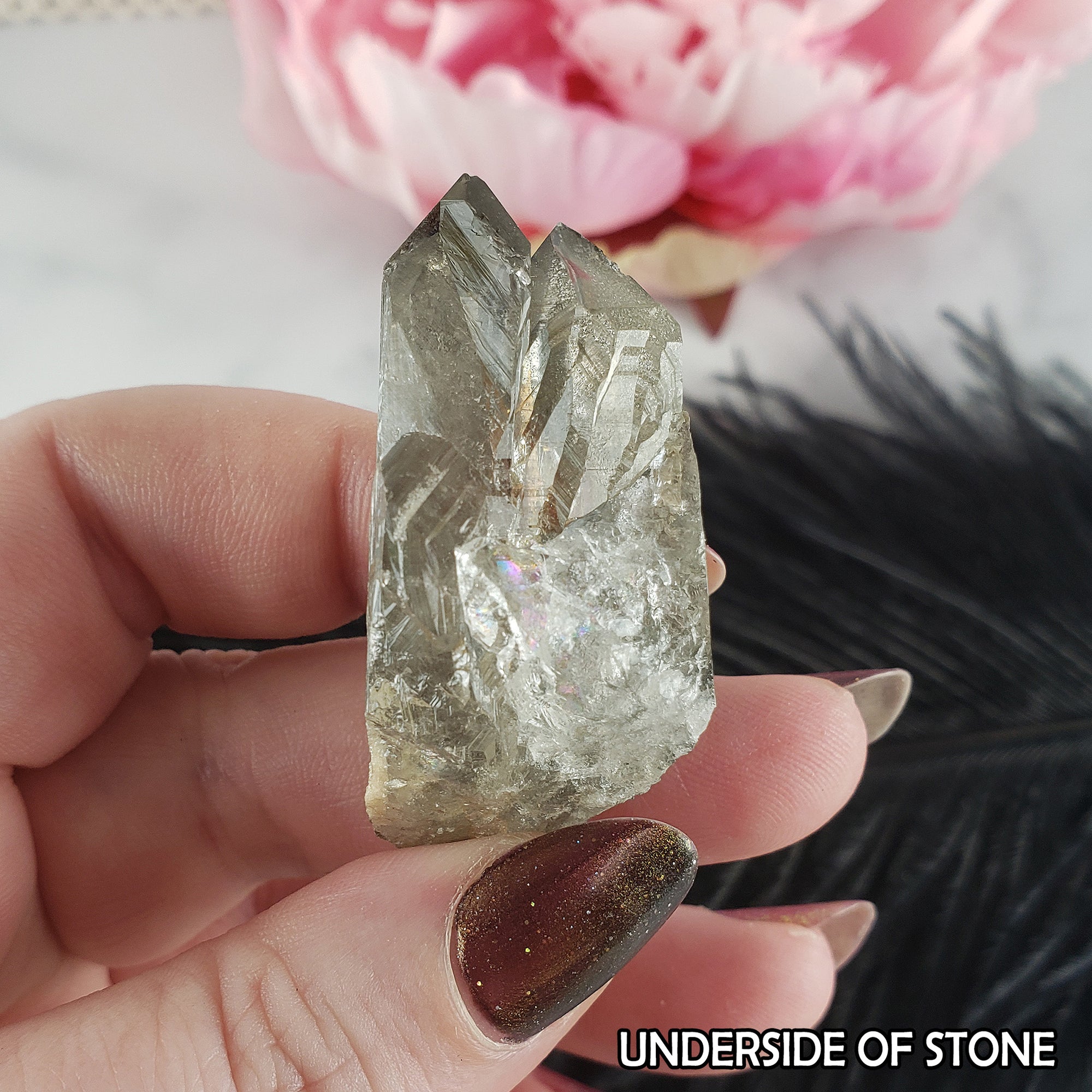 Unique Titanium Rainbow Aura Quartz Crystal Treated Gemstone | Kiseki - 2
