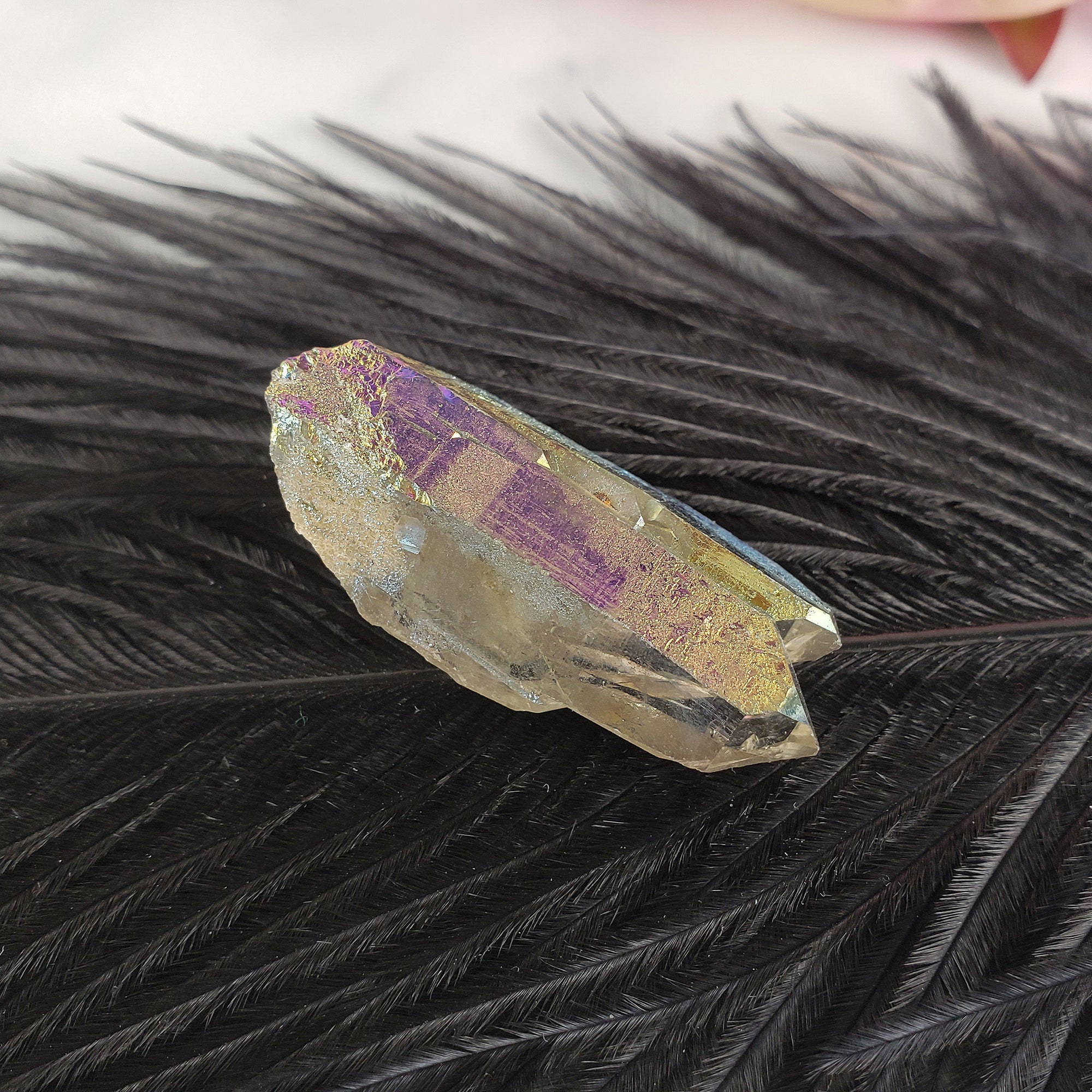 Unique Titanium Rainbow Aura Quartz Crystal Treated Gemstone | Kiseki - 3