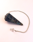 Labradorite Gemstone Polished Pendulum - White Background