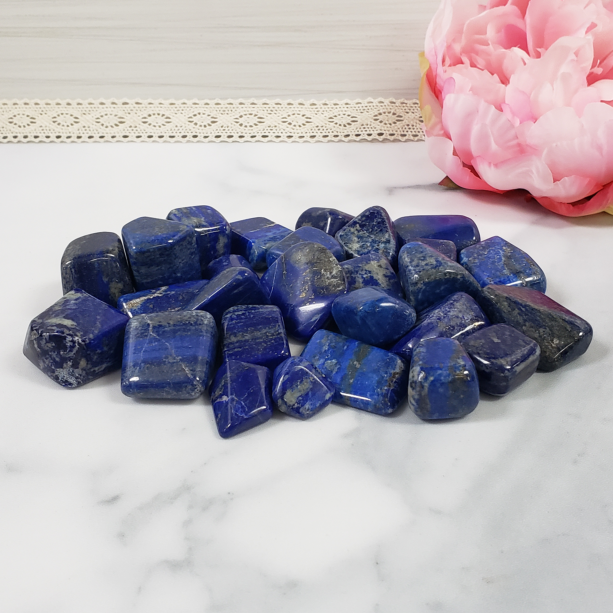 Lapis Lazuli Crystal Natural Gemstone Tumbled Stone | One Stone | Multiple Sizes! - 1