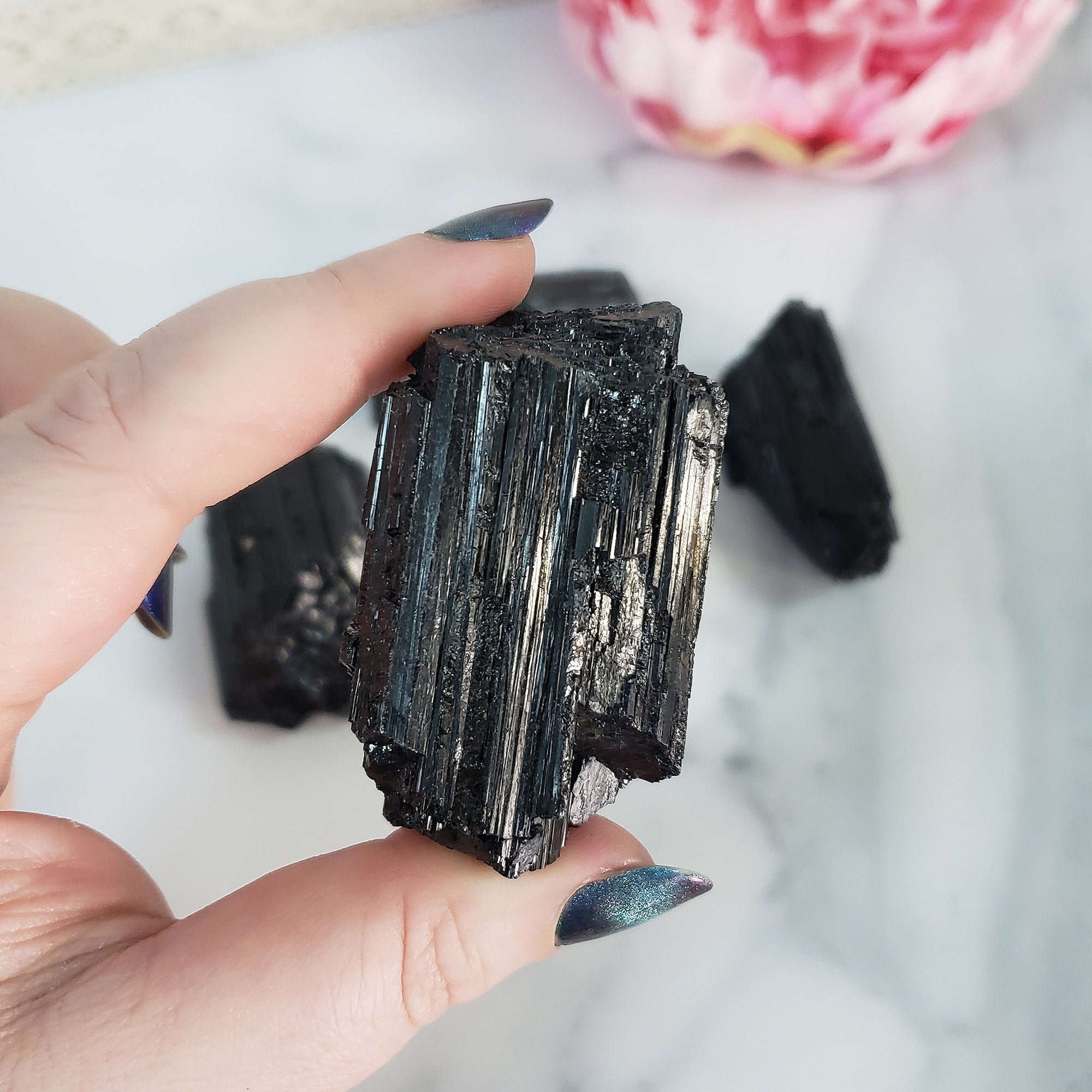 Raw Black Tourmaline Crystal Natural Rough Gemstone | One Stone | LARGE - 8