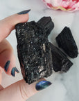 Raw Black Tourmaline Crystal Natural Rough Gemstone | One Stone | LARGE - 6