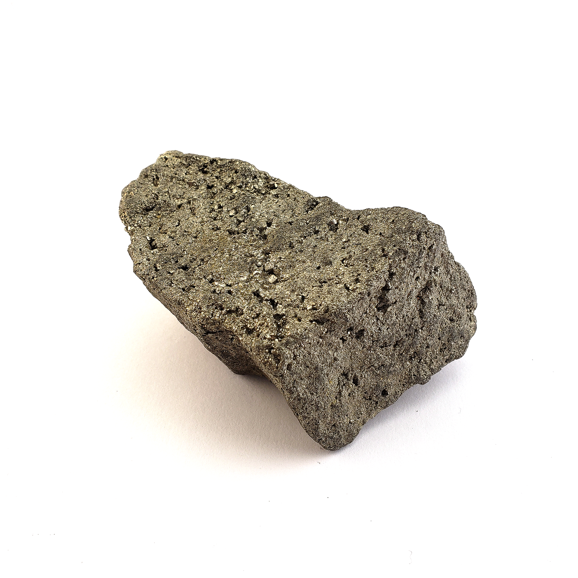 Raw Pyrite Natural Rough Gemstone Chunk - Large One Stone - White Background