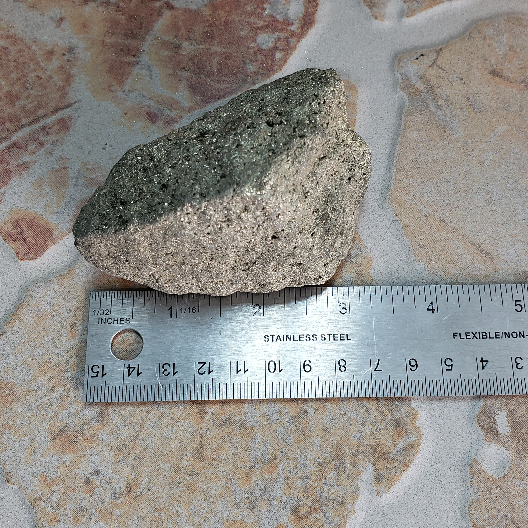 Raw Pyrite Natural Rough Gemstone Chunk - Large One Stone - Measurement