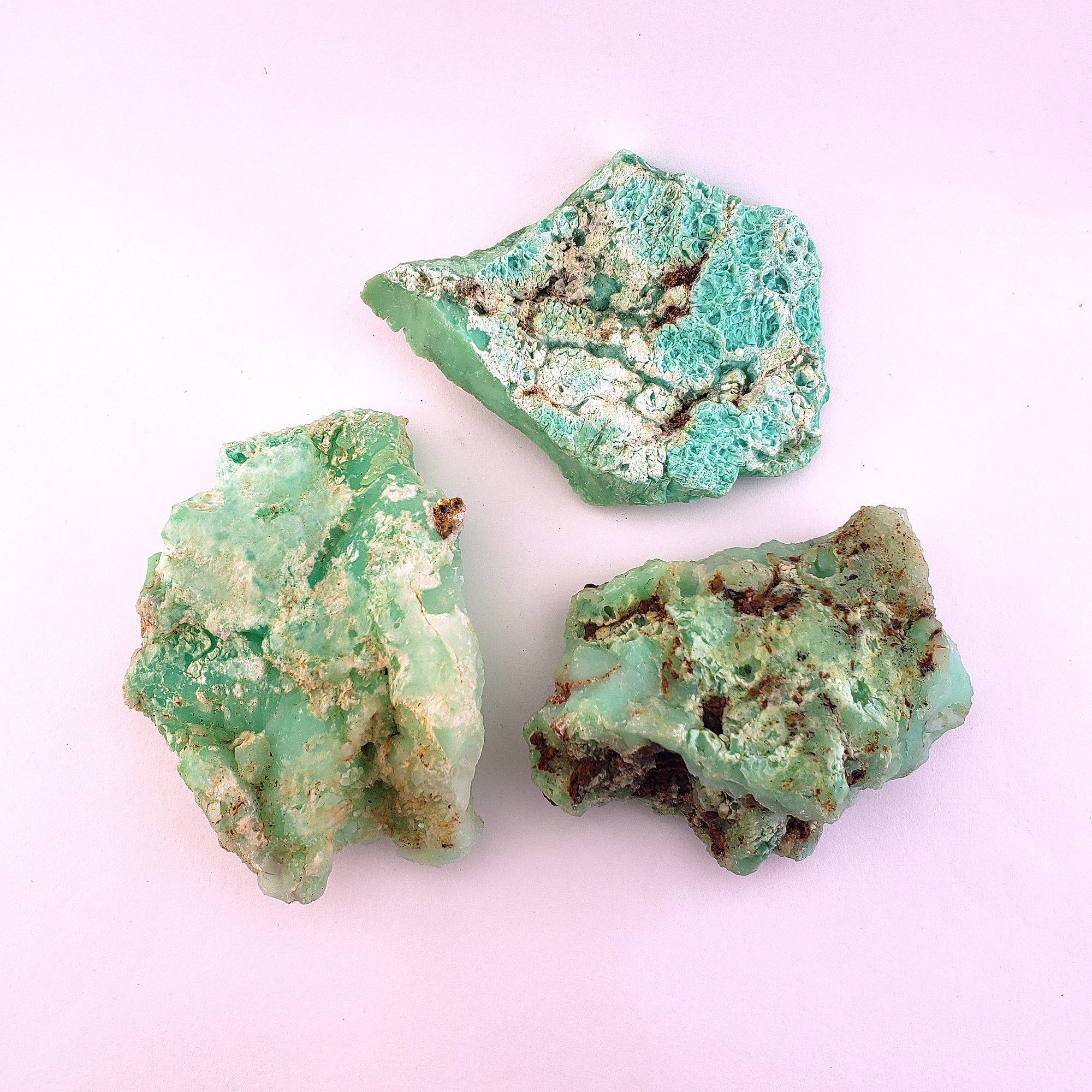 Chrysoprase Natural Raw Crystal Rough Gemstone - High Quality Large - White Background 3