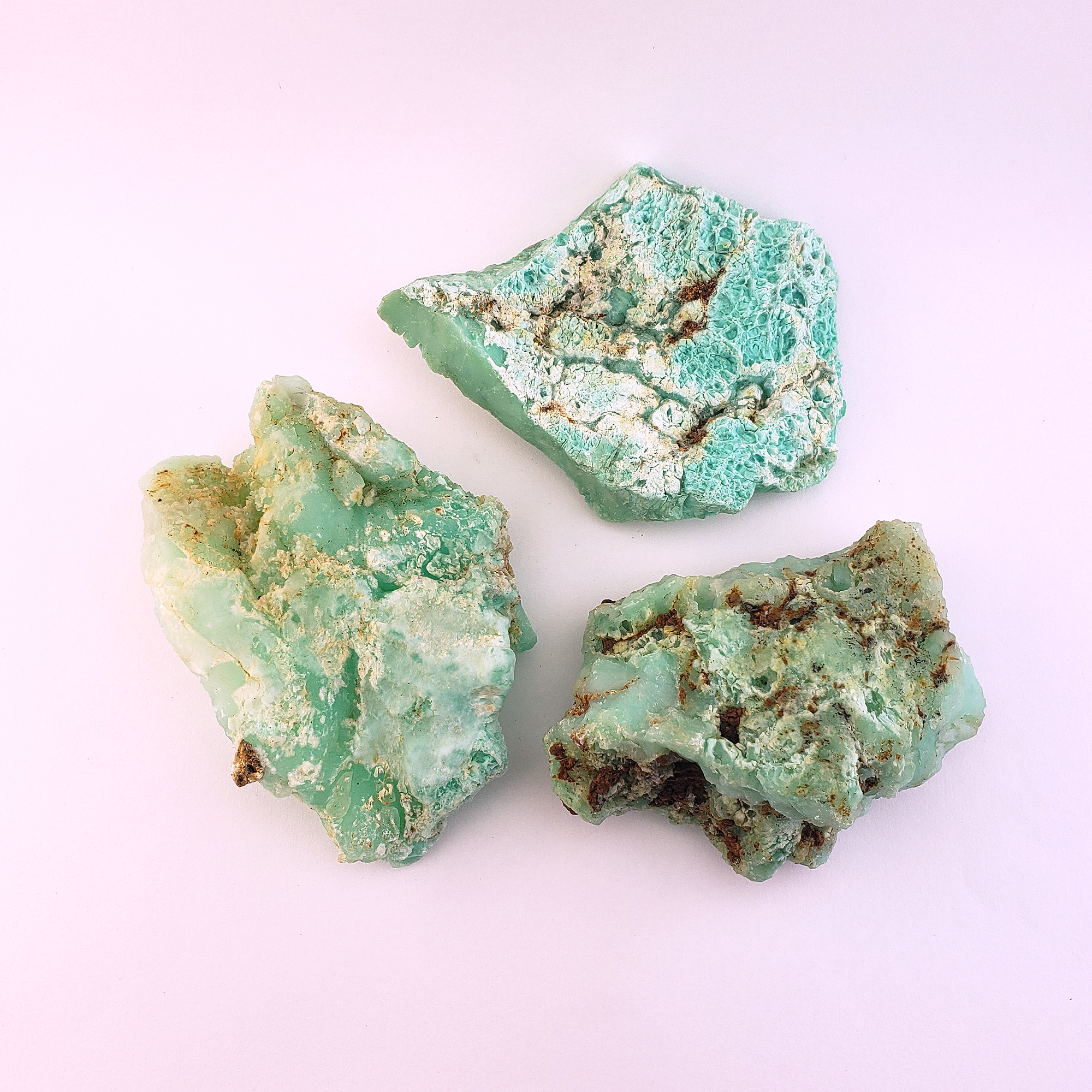 Chrysoprase Natural Raw Crystal Rough Gemstone - High Quality Large - White Background 4