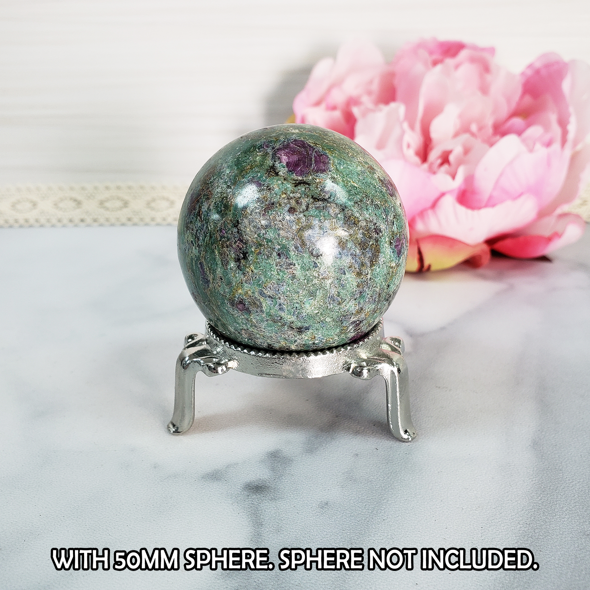 Metal Display Stand for Gemstone Spheres, Crystal Geodes, & Stone Eggs | Large - 2