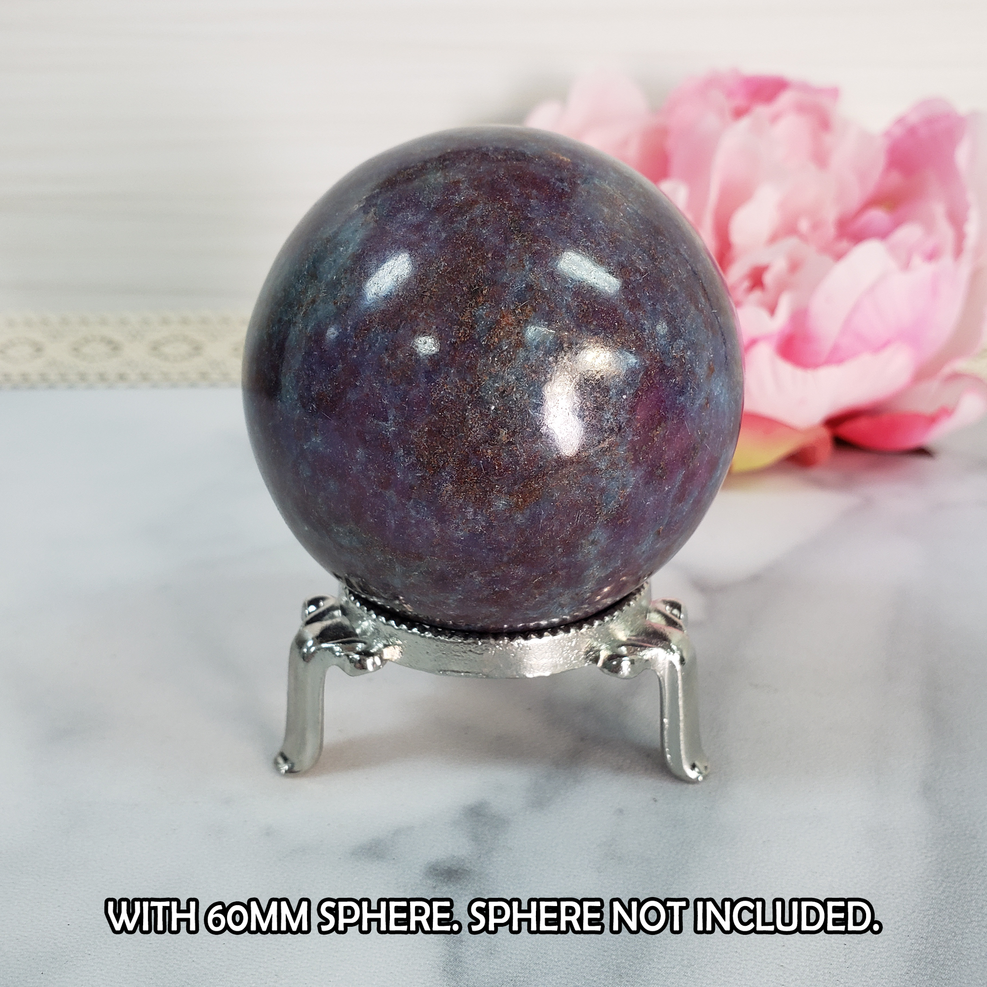 Metal Display Stand for Gemstone Spheres, Crystal Geodes, &amp; Stone Eggs | Large - 4