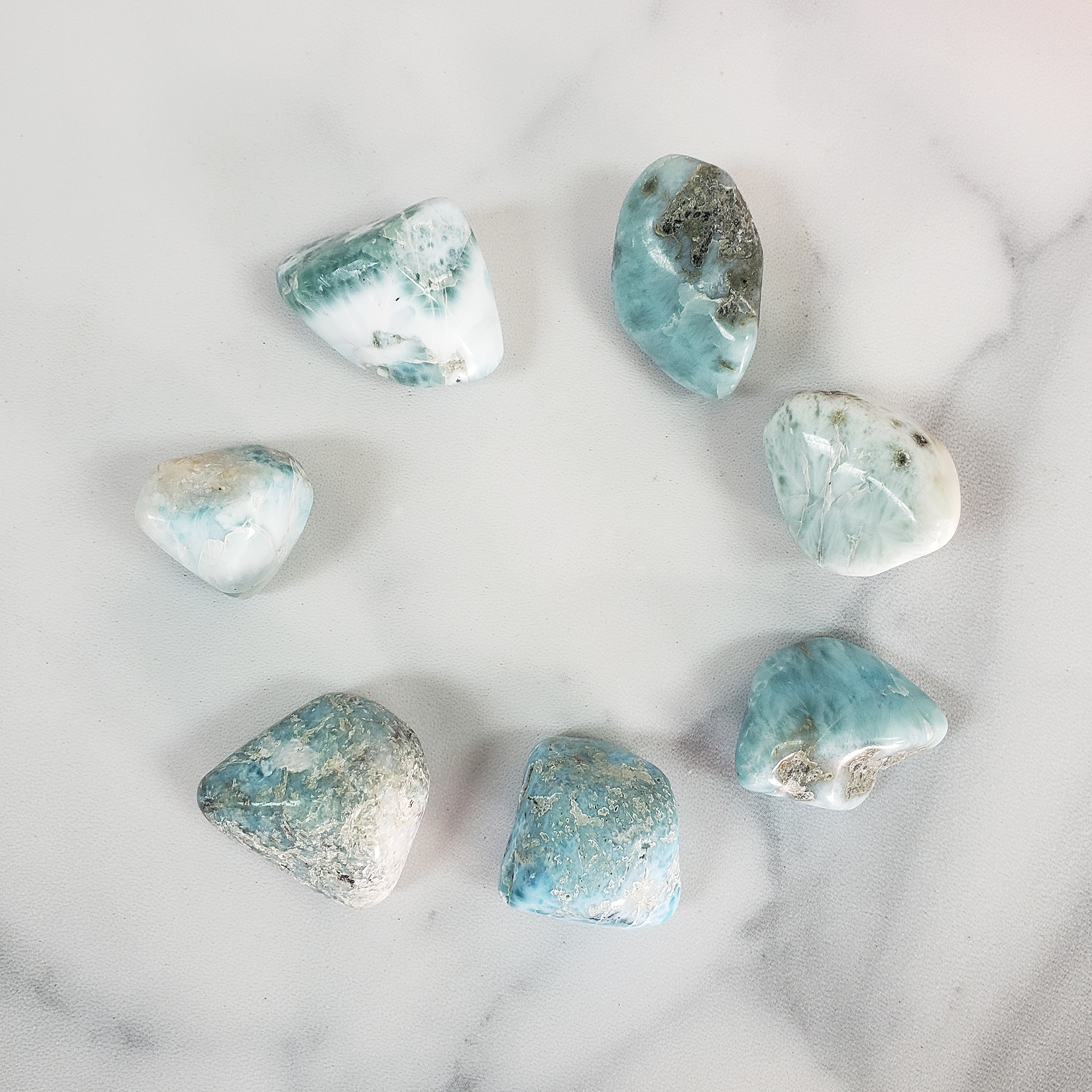 Larimar Pectolite Natural Gemstone Tumbled Stone - 7