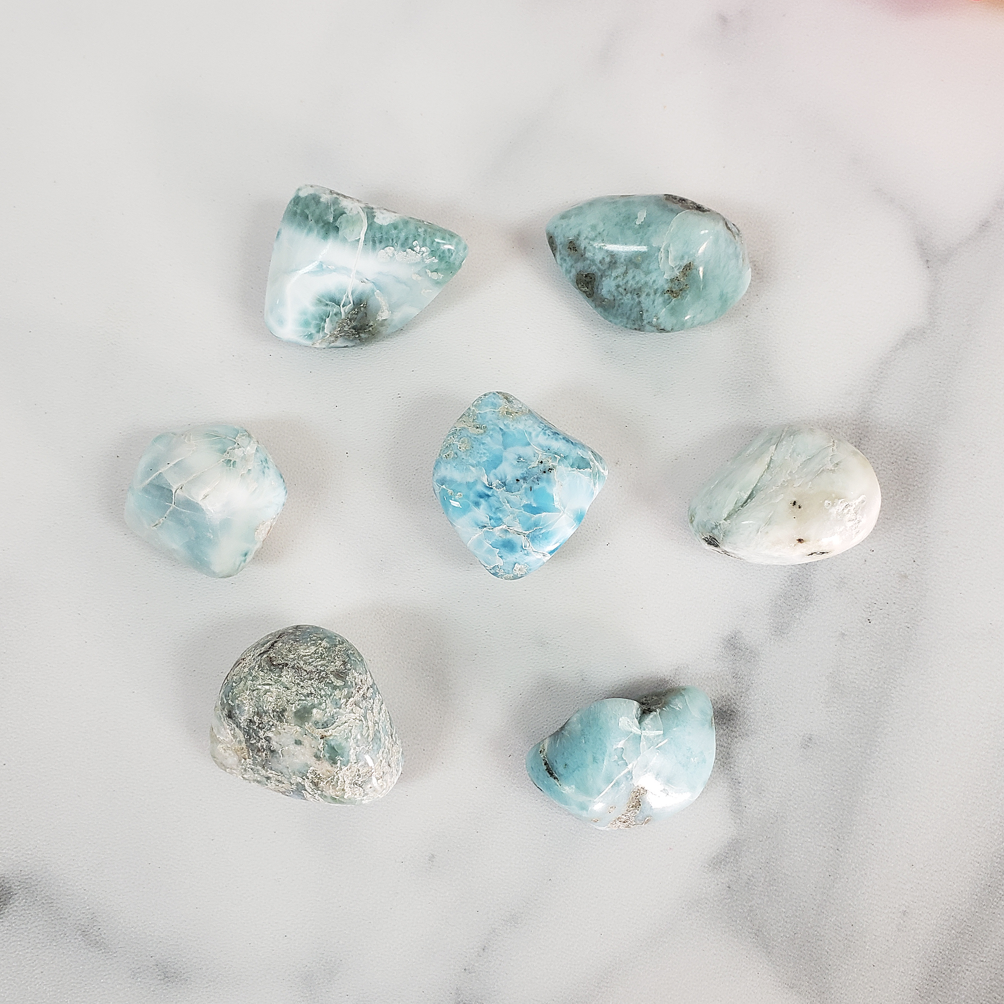 Larimar Pectolite Natural Gemstone Tumbled Stone