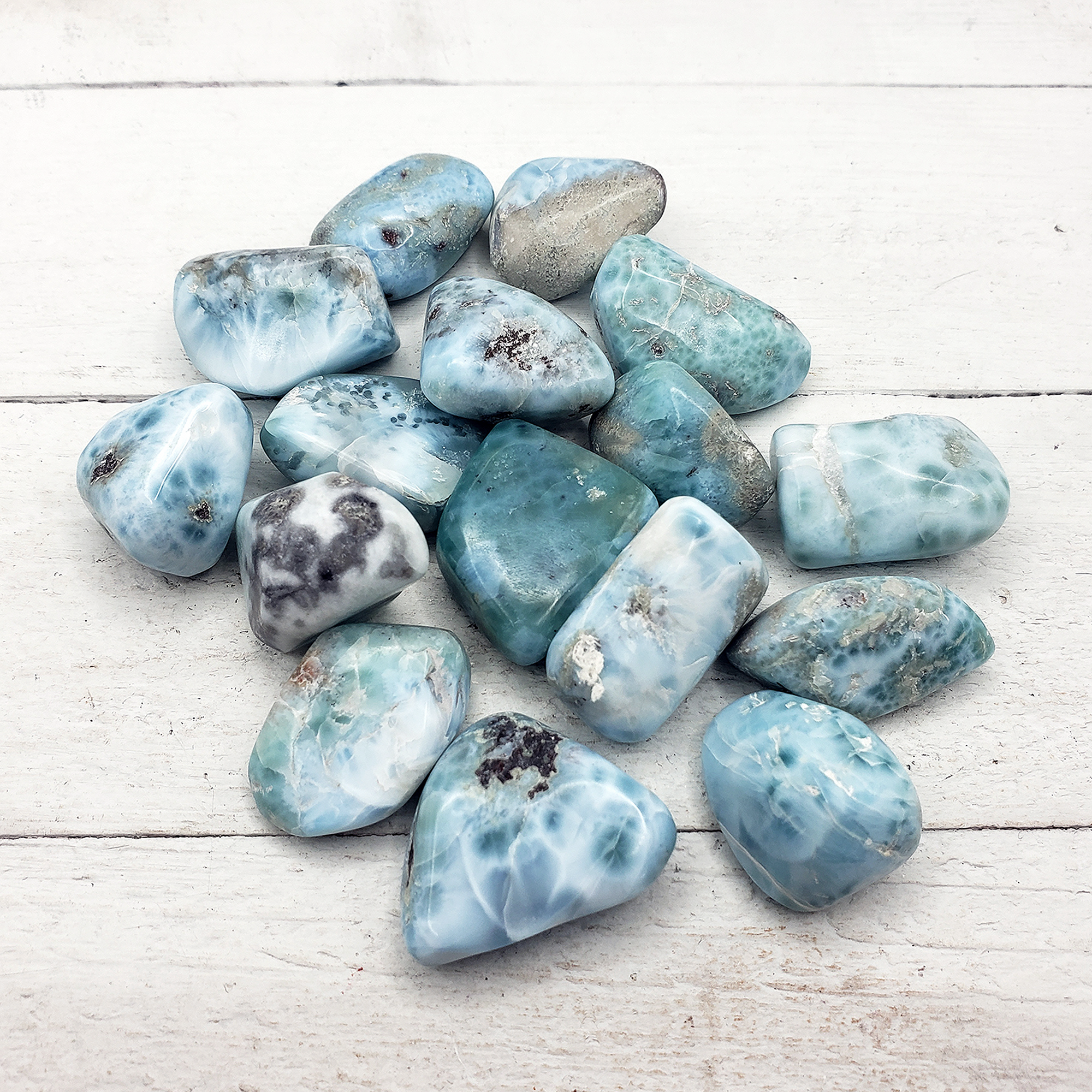 Larimar Pectolite Natural Gemstone Tumbled Stone - 6