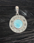 Larimar Stone Blue Pectolite Natural Gemstone 925 Sterling Silver Pendant | Love Florida