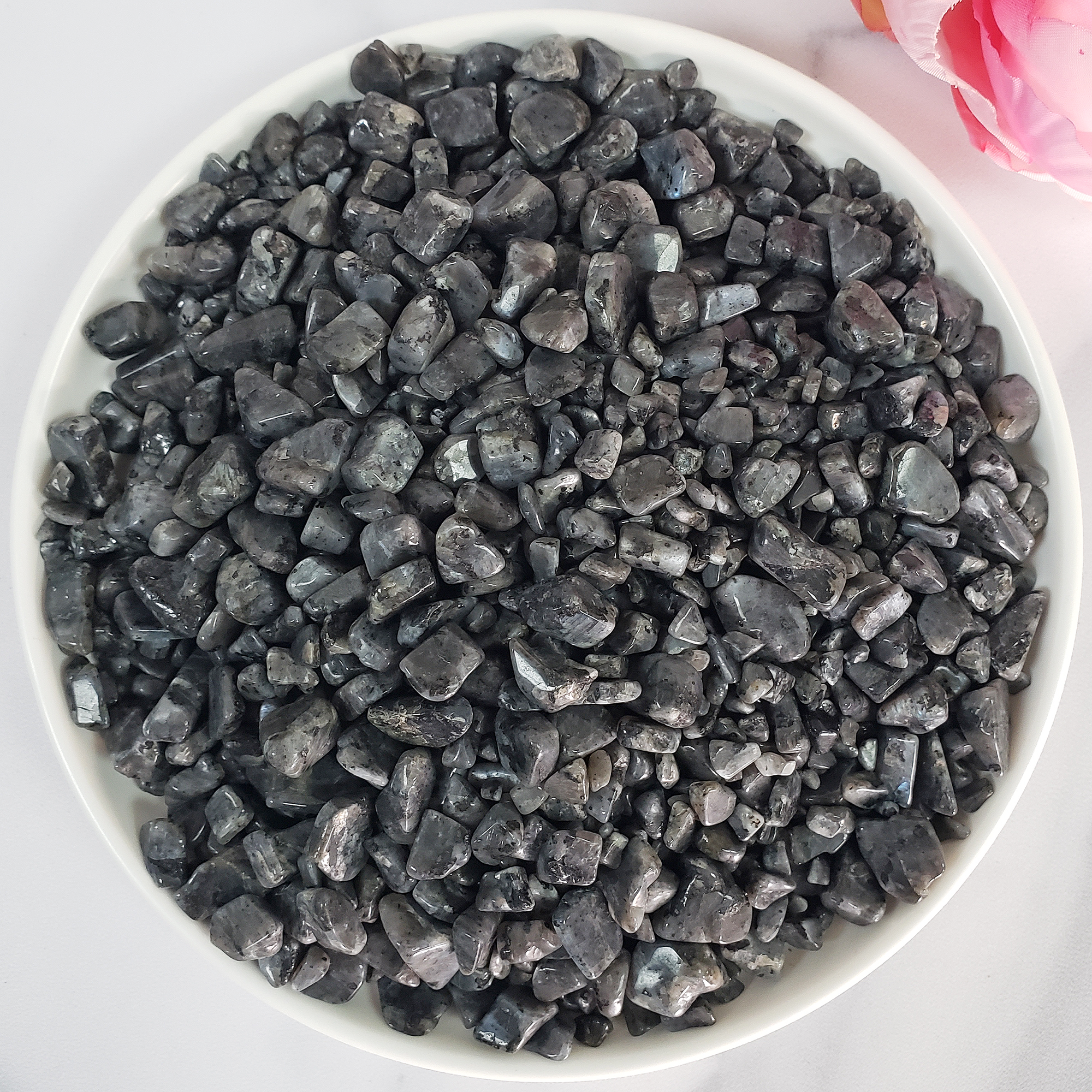 Larvikite Stone Natural Crystal Chips By the Ounce