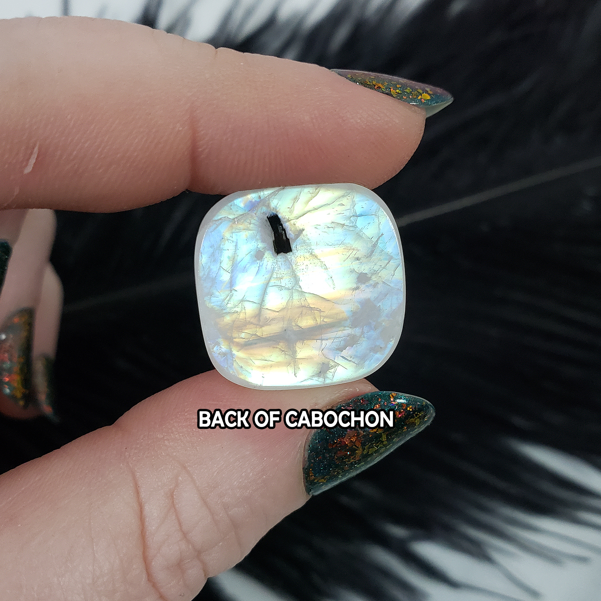 Unique 28 Carat Flashy Rainbow Moonstone Cabochon Natural High Quality Crystal | Legend - 3