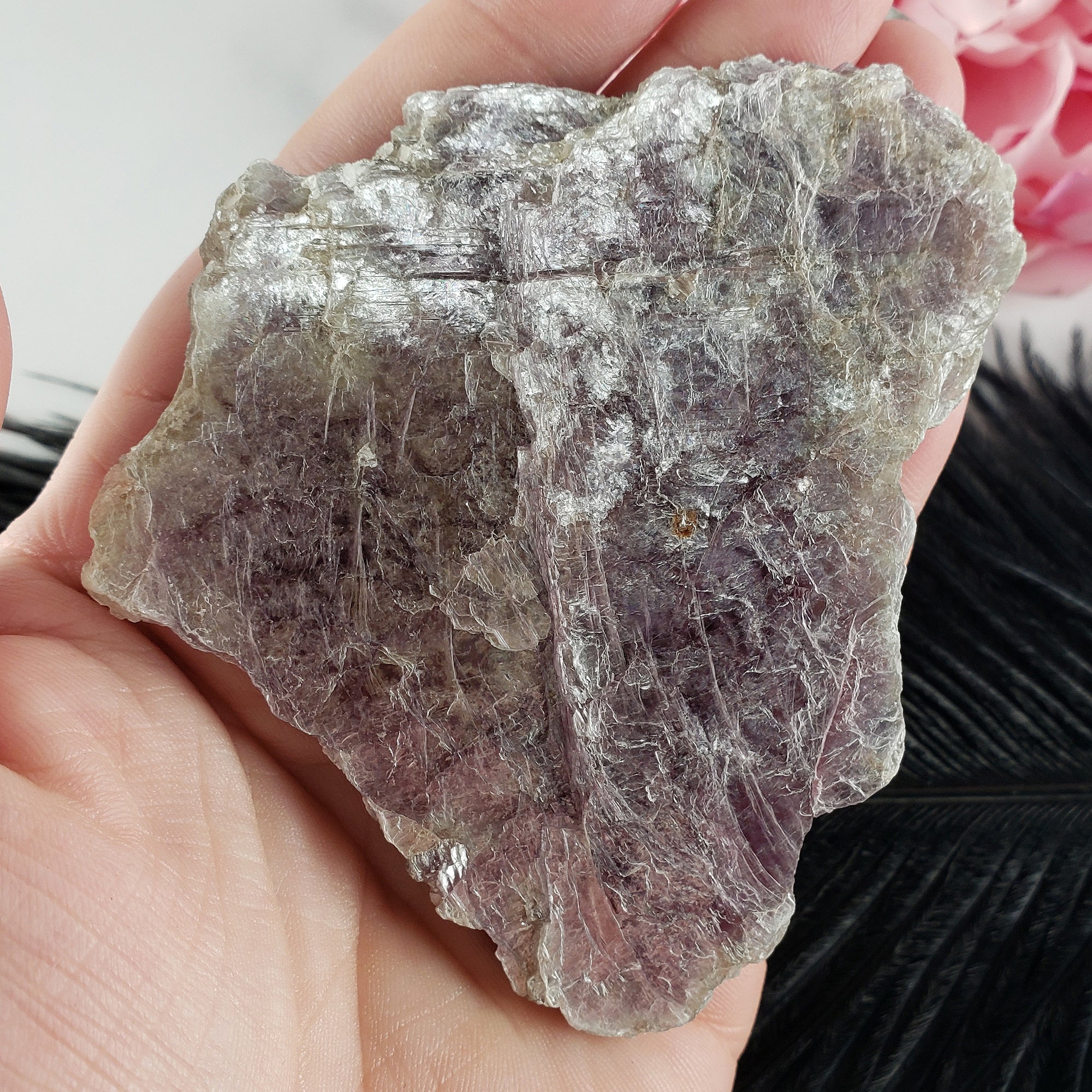 Unique Lepidolite Mica Mineral Cleavage Natural Rough Gemstone Slice | Lethe - 6