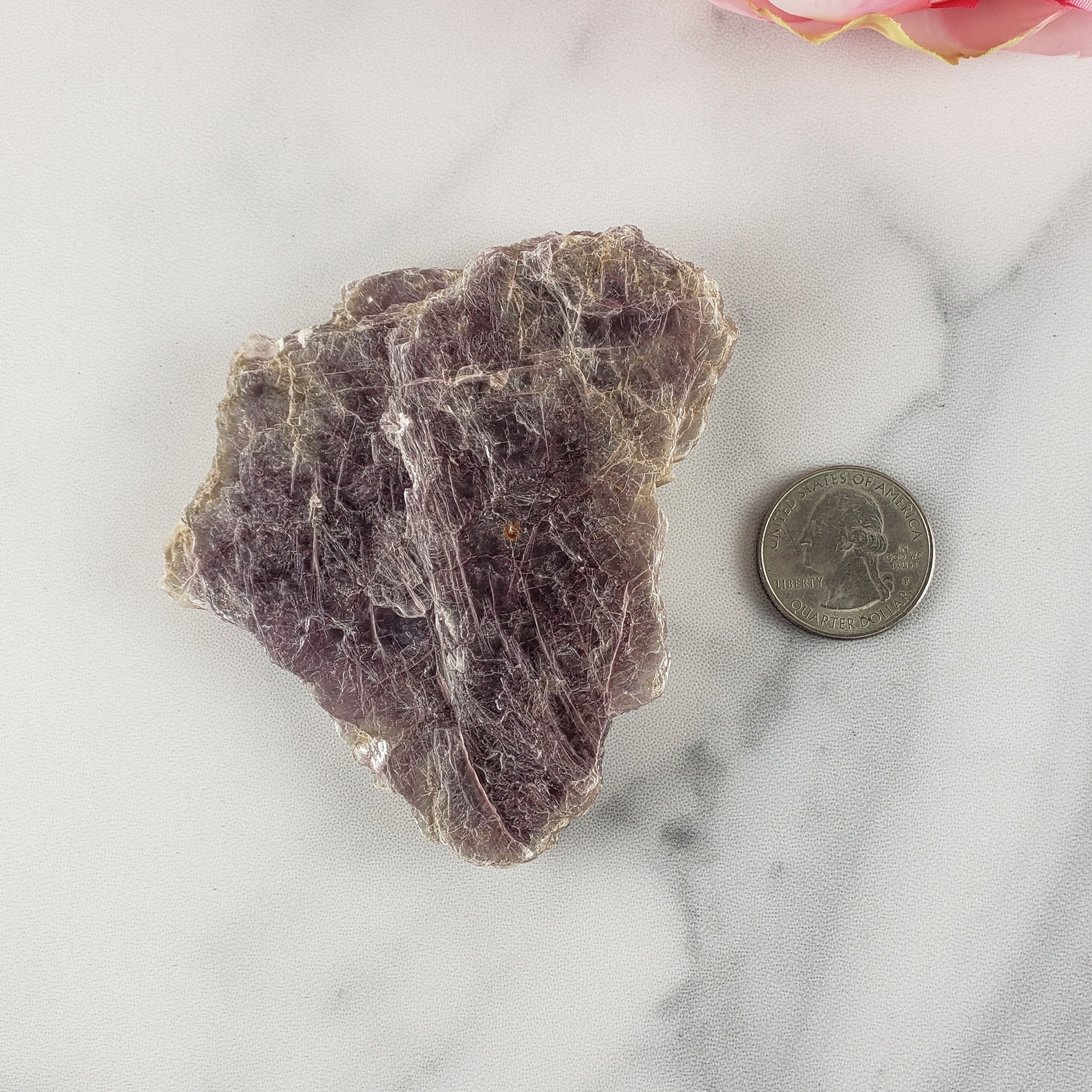 Unique Lepidolite Mica Mineral Cleavage Natural Rough Gemstone Slice | Lethe - 5