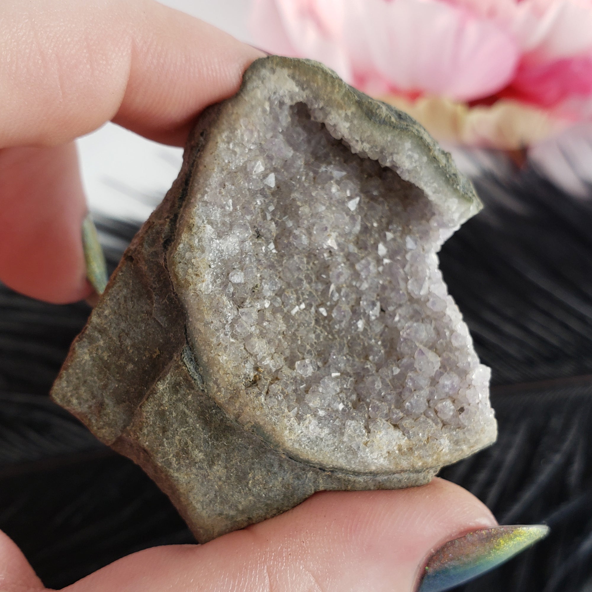 Unique Druzy Amethyst Crystal Cluster Natural Gemstone | Momo - 4
