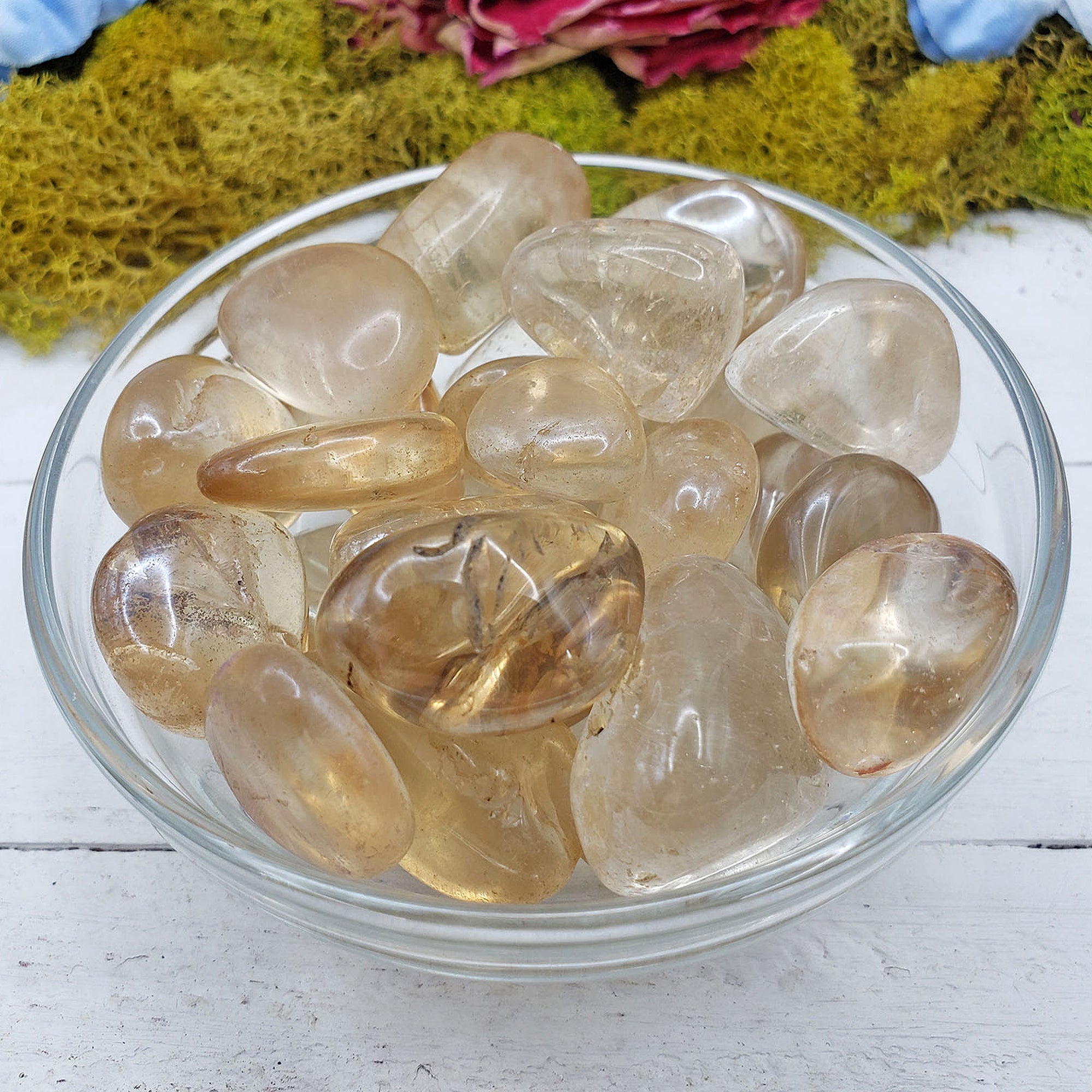 Light Golden Aura Quartz Crystal Gemstone Freeform Tumbled Stone - 9