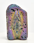 Unique Rainbow Aura Quartz & Pyrite Crystal Vulva Druzy Gemstone Vagina Sculpture | Lila - 1