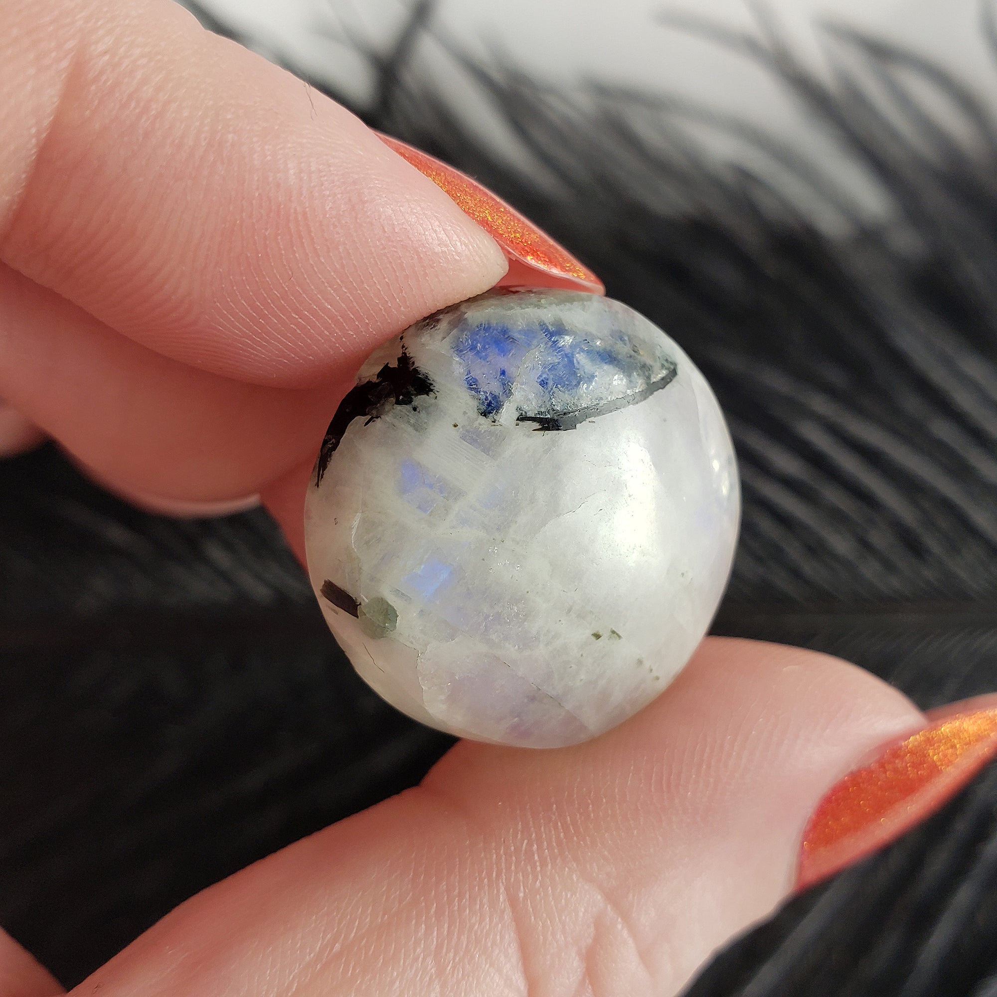 Unique 32 Carat Flashy Rainbow Moonstone Crystal Cabochon Natural High Quality Gemstone | Liturgy