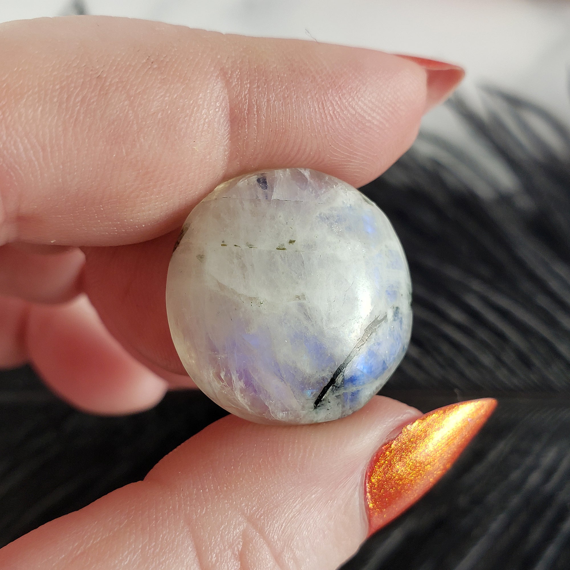 Unique 32 Carat Flashy Rainbow Moonstone Crystal Cabochon Natural High Quality Gemstone | Liturgy - 1