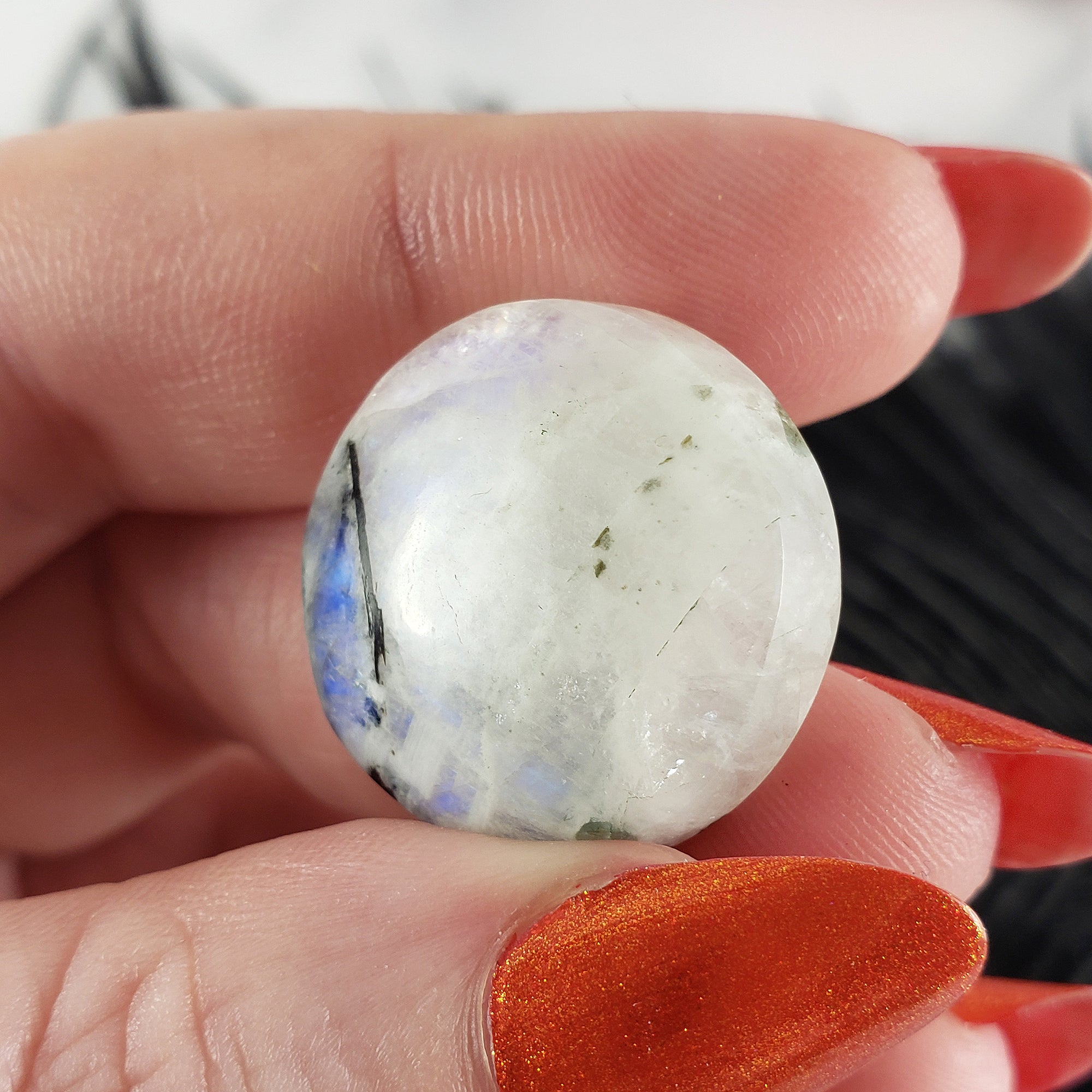 Unique 32 Carat Flashy Rainbow Moonstone Crystal Cabochon Natural High Quality Gemstone | Liturgy - 2