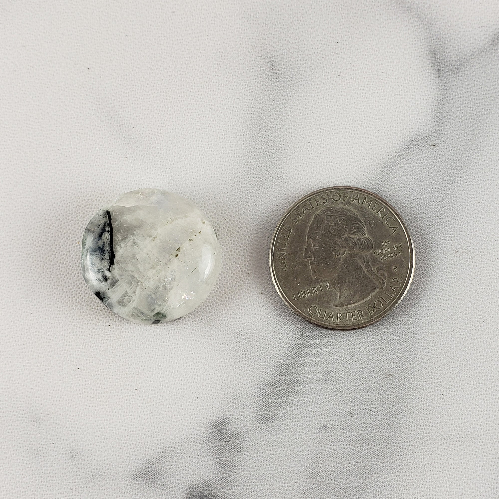 Unique 32 Carat Flashy Rainbow Moonstone Crystal Cabochon Natural High Quality Gemstone | Liturgy - 3