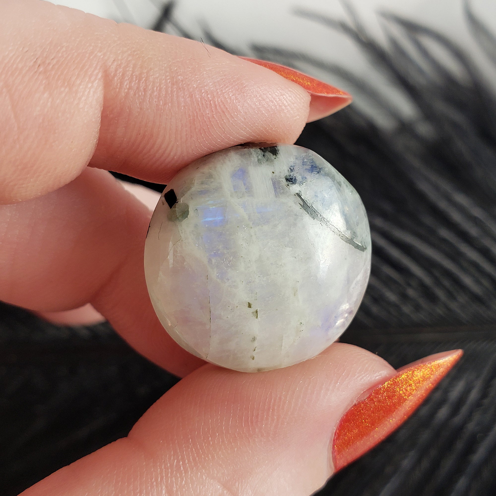 Unique 32 Carat Flashy Rainbow Moonstone Crystal Cabochon Natural High Quality Gemstone | Liturgy - 5