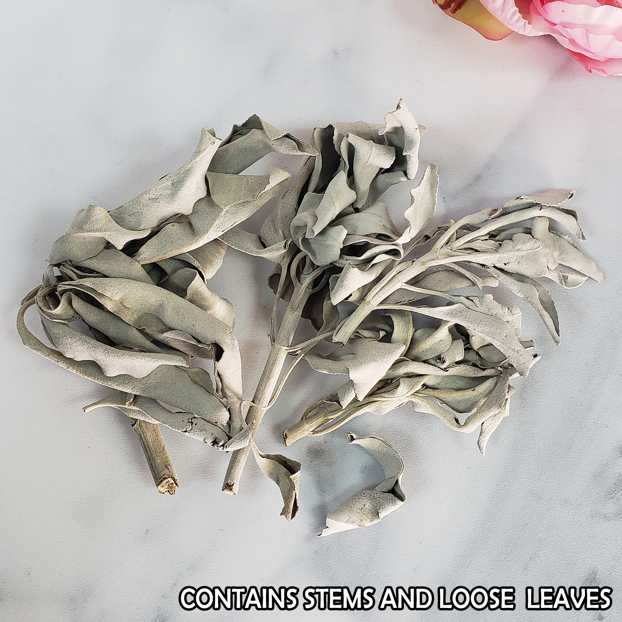 Loose White Sage Leaves &amp; Stems Natural Dried Herb for Smudging | 3 Grams - 6