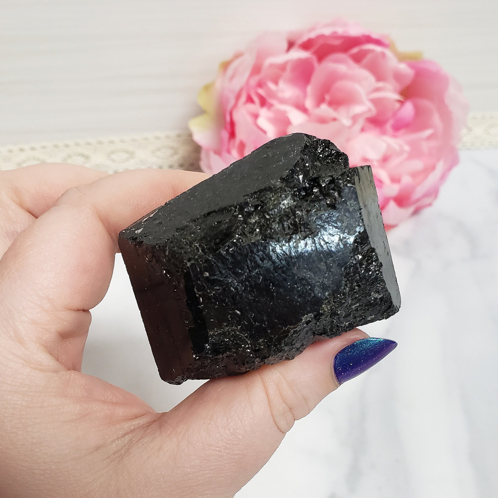Unique Jumbo Raw Black Tourmaline Crystal Natural Rough Gemstone | Luck - 3