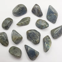 labradorite stones on white background