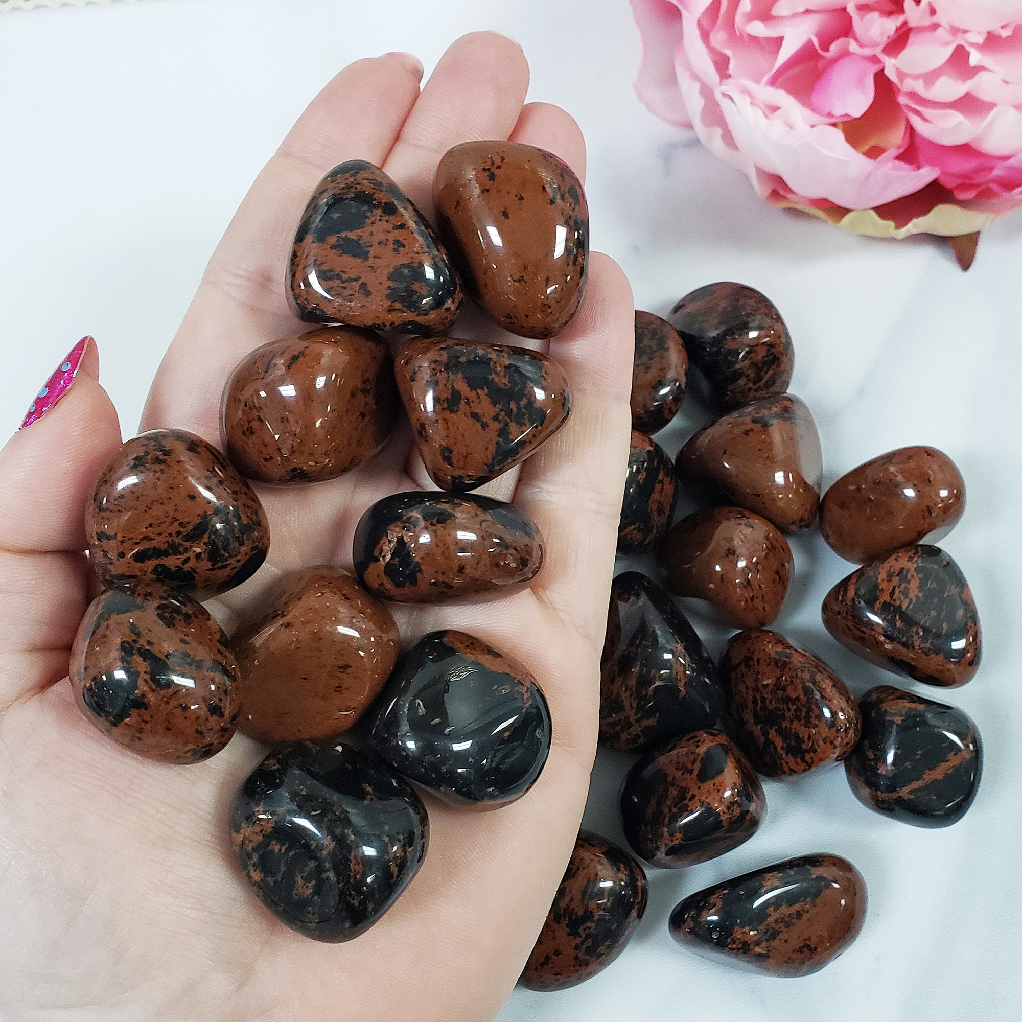 Mahogany Obsidian Crystal Natural Gemstone Tumbled Stone | One Stone - 2