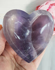 Unique Purple Fluorite Crystal Bowl Natural Gemstone Heart Shaped Bowl | Manawa