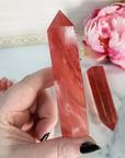 Strawberry Obsidian Cherry Quartz Crystal Manmade Gemstone Tower Point - 6