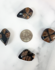 Chiastolite Andalusite Gemstone Natural Tumbled Stone | MEDIUM - Size Comparison