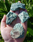 Raw Fuchsite Muscovite Mica Natural Rough Gemstone - Medium One Stone - Direct Sunlight in Hand