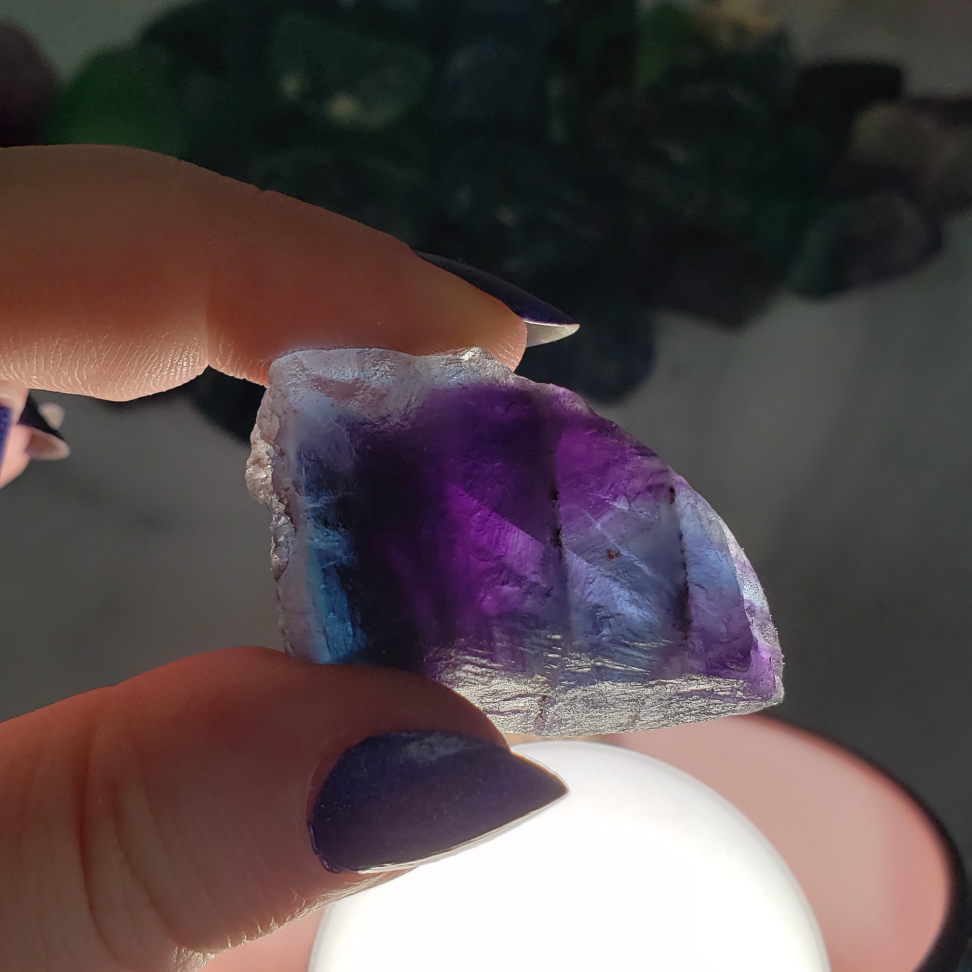 Raw Fluorite Crystal Natural Rough Gemstone Chunk | MEDIUM - Bright Light