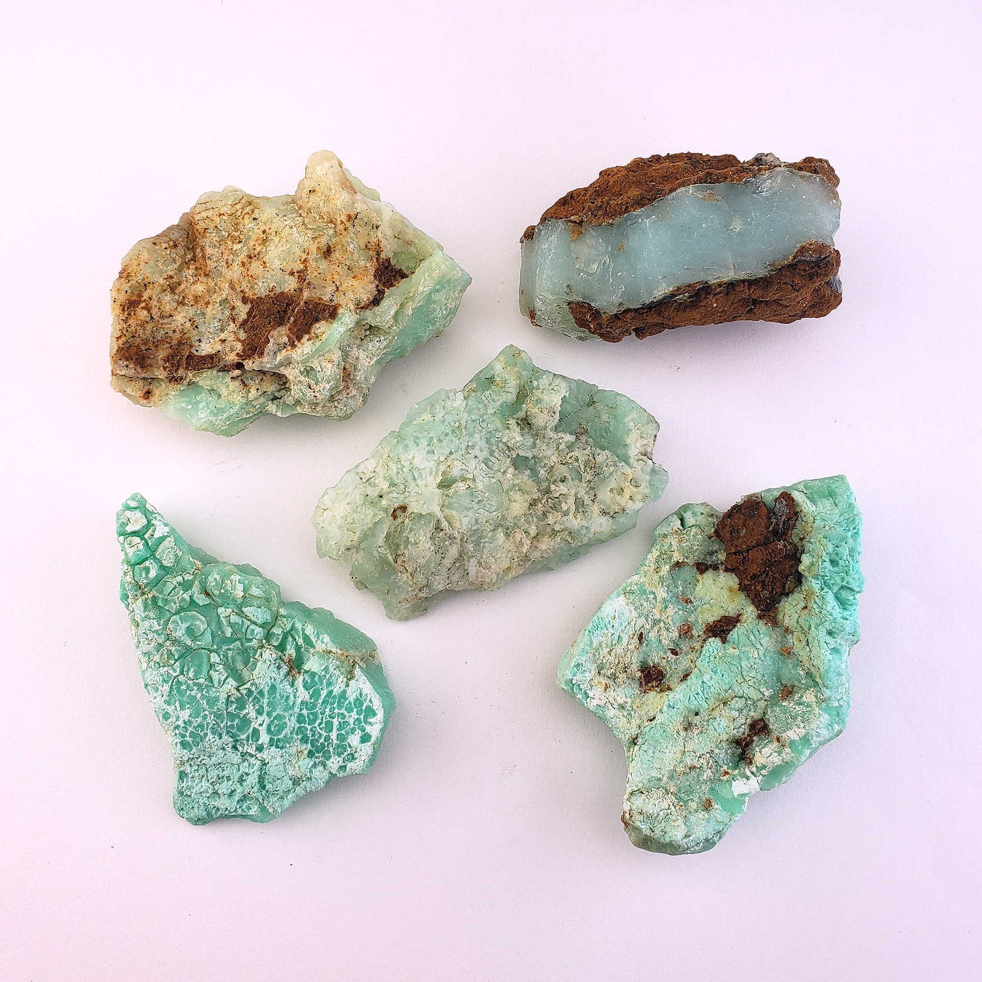 Chrysoprase Natural Raw Crystal Rough Gemstone - High Quality Medium - White Background 1