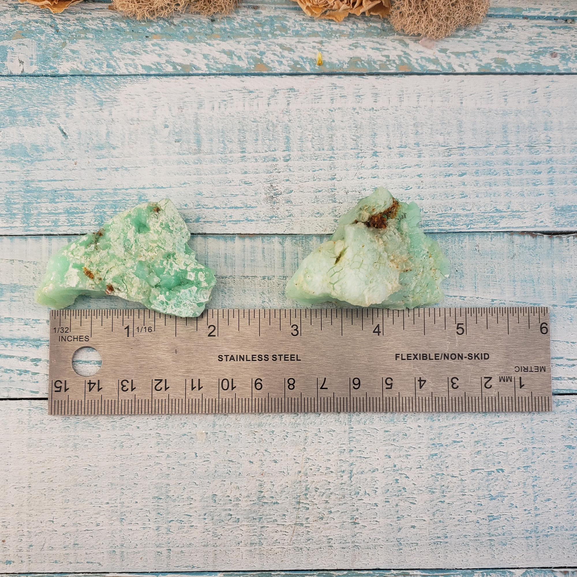 Chrysoprase Natural Raw Crystal Rough Gemstone - High Quality Medium - Measurement