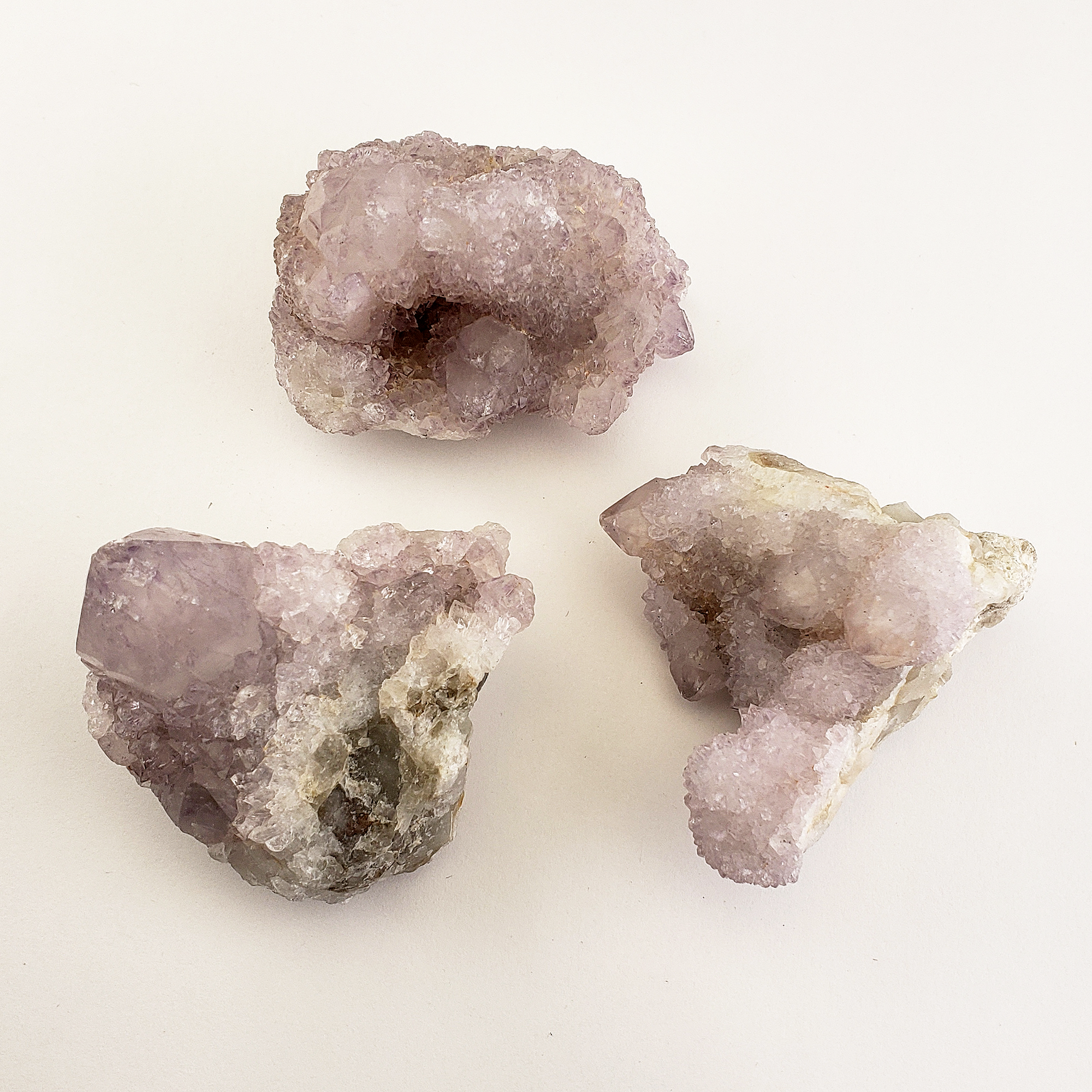 Spirit Cactus Quartz Lavender Amethyst Crystal Natural Druzy Cluster | MEDIUM - White Background 2