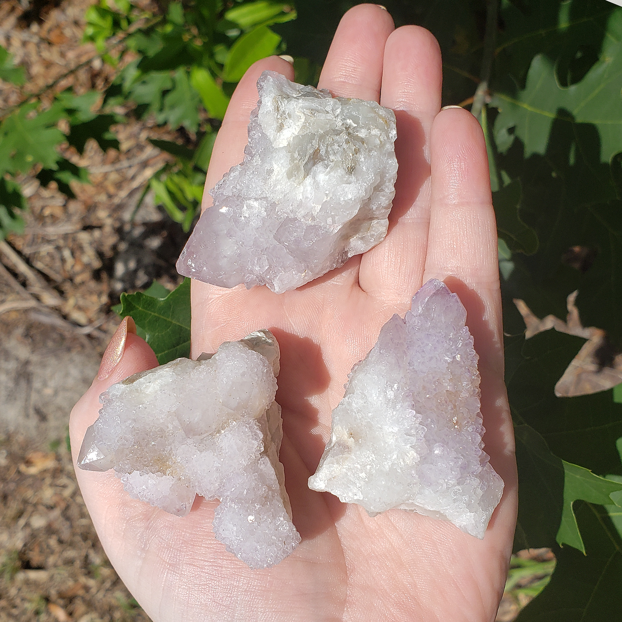 Spirit Cactus Quartz Lavender Amethyst Crystal Natural Druzy Cluster | MEDIUM - Outdoor Light