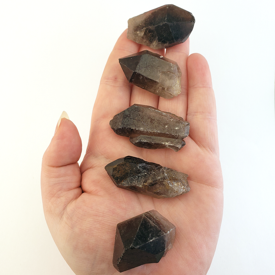 Smoky Quartz Raw Crystal Point - Medium - In Hand
