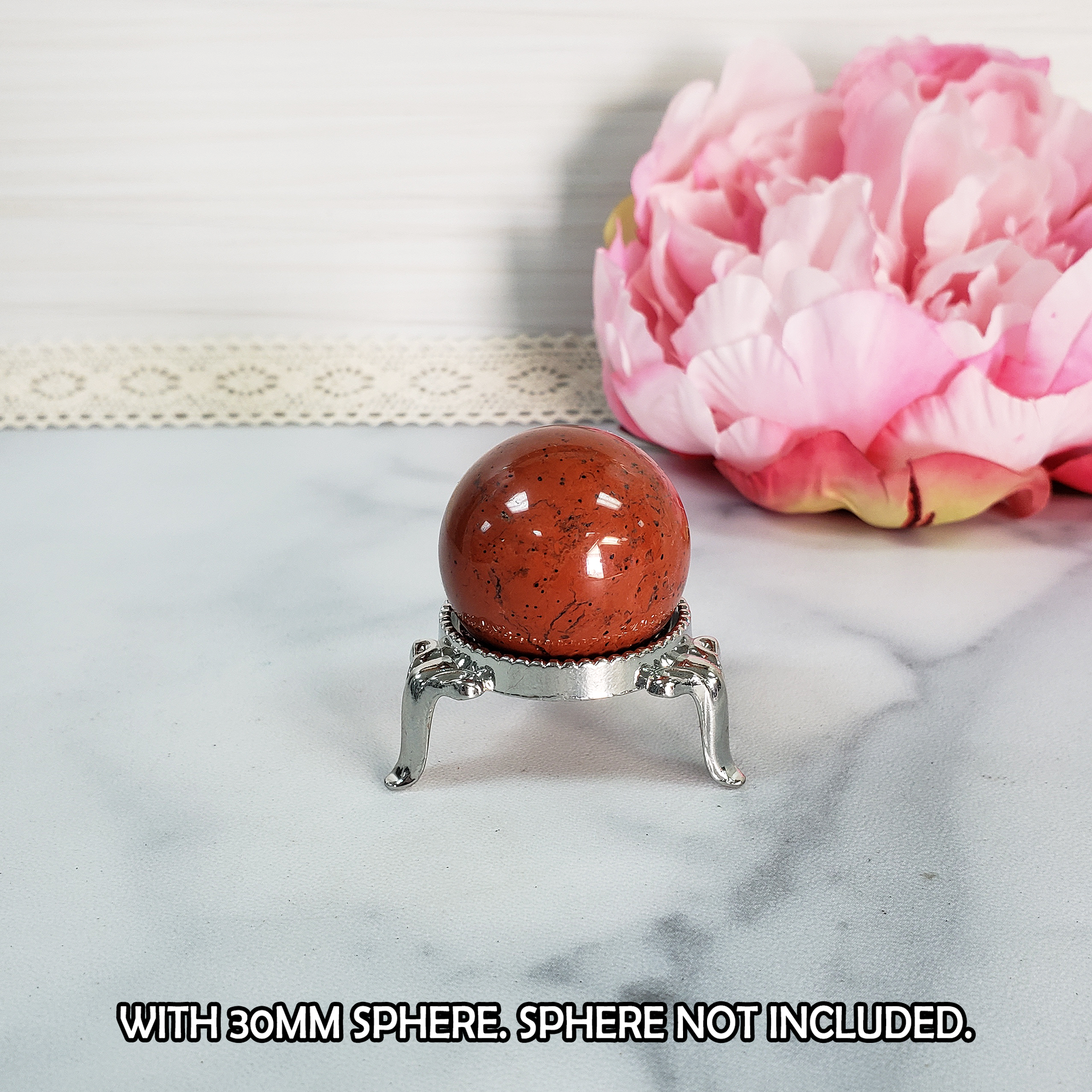 Metal Display Stand for Gemstone Spheres, Crystal Geodes, & Stone Eggs | Medium - 2