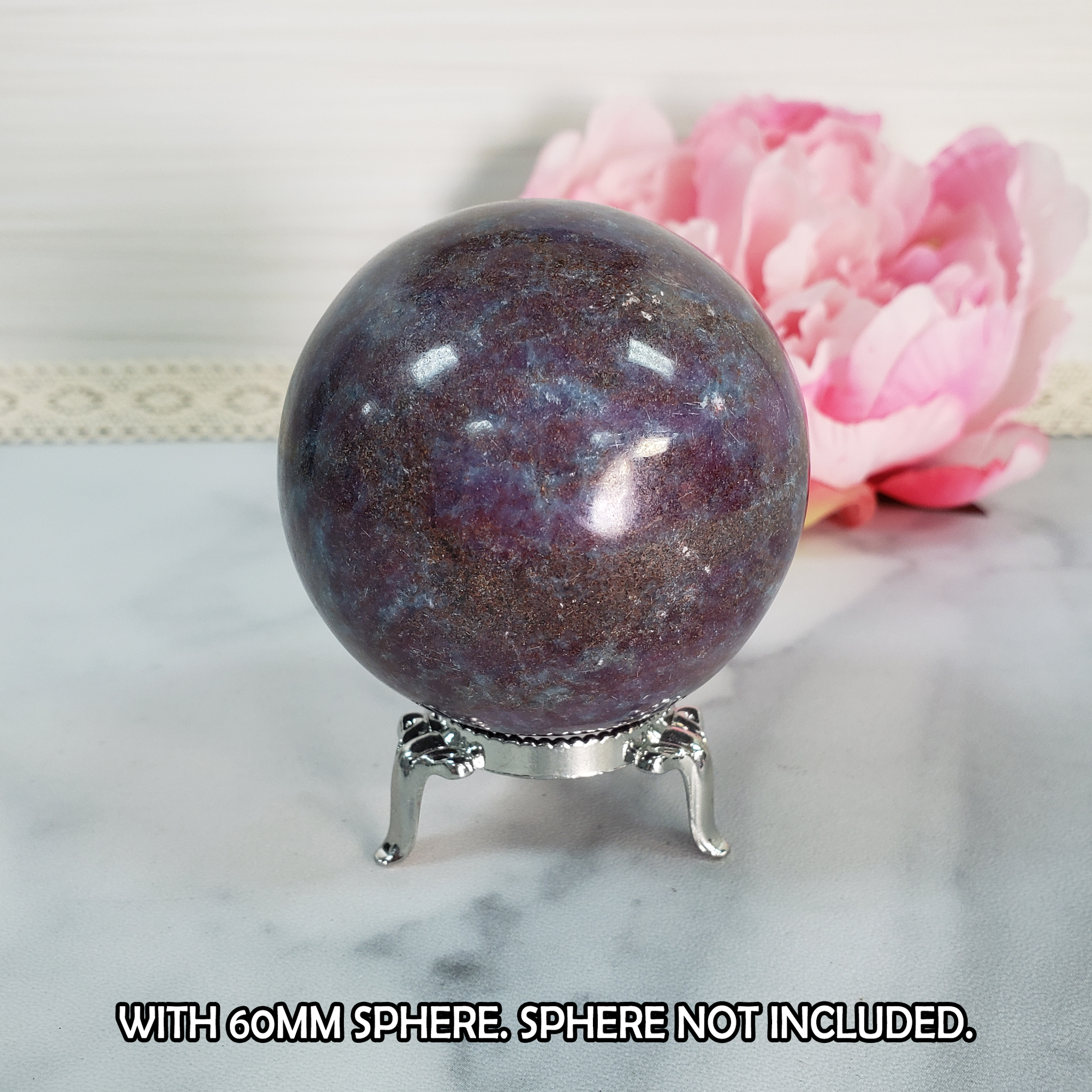 Metal Display Stand for Gemstone Spheres, Crystal Geodes, &amp; Stone Eggs | Medium - 5