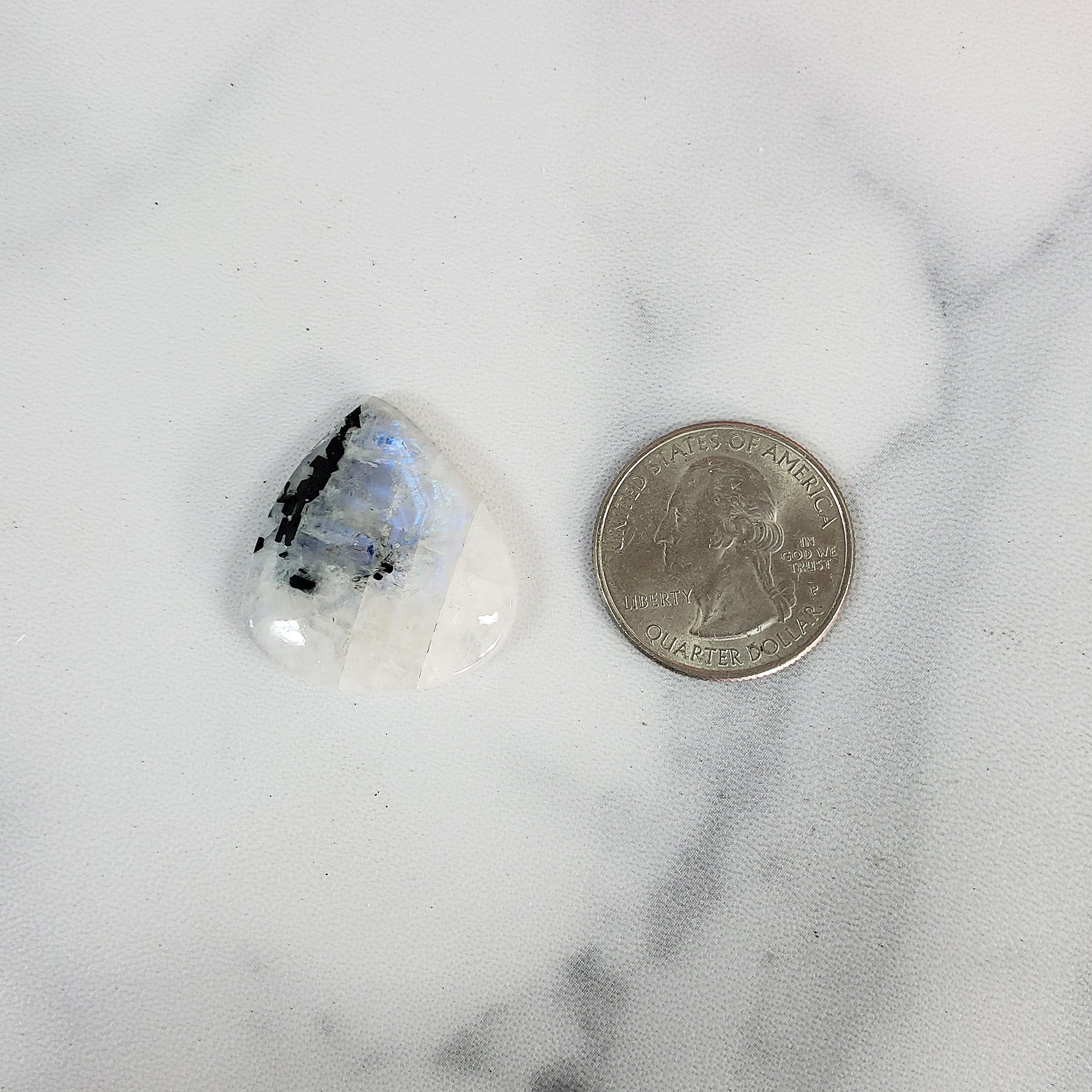 Unique 34 Carat Flashy Rainbow Moonstone Crystal Cabochon Natural High Quality Gemstone | Melody - 4