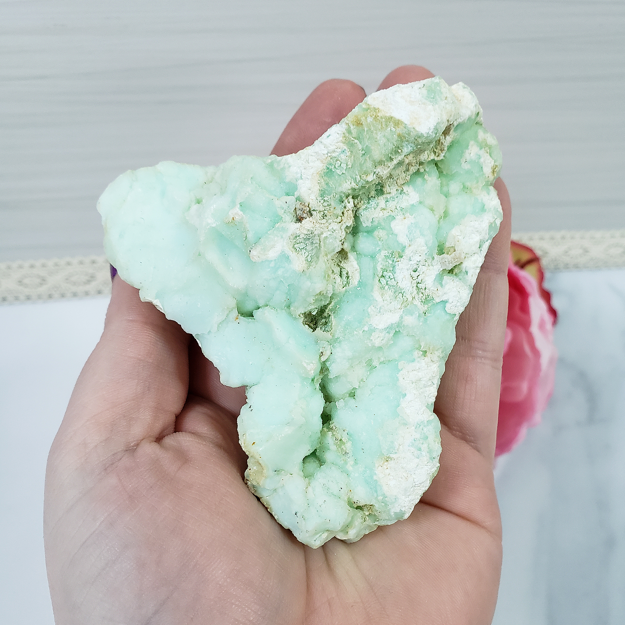 Unique Large High Quality Natural Raw Green Chrysoprase Cluster | Mercy