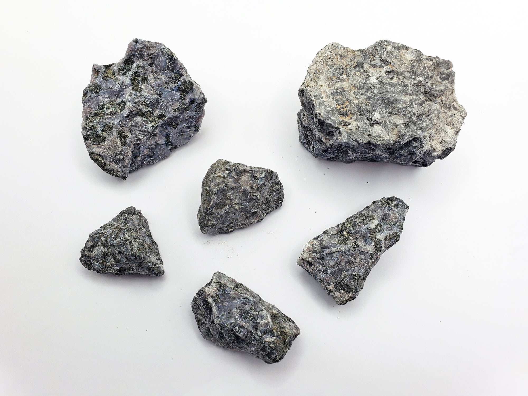 Merlinite Stones on white background