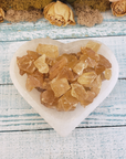 Honey Calcite Natural Raw Crystals Rough Gemstones - 3 Mini Stones - In Selenite Bowl