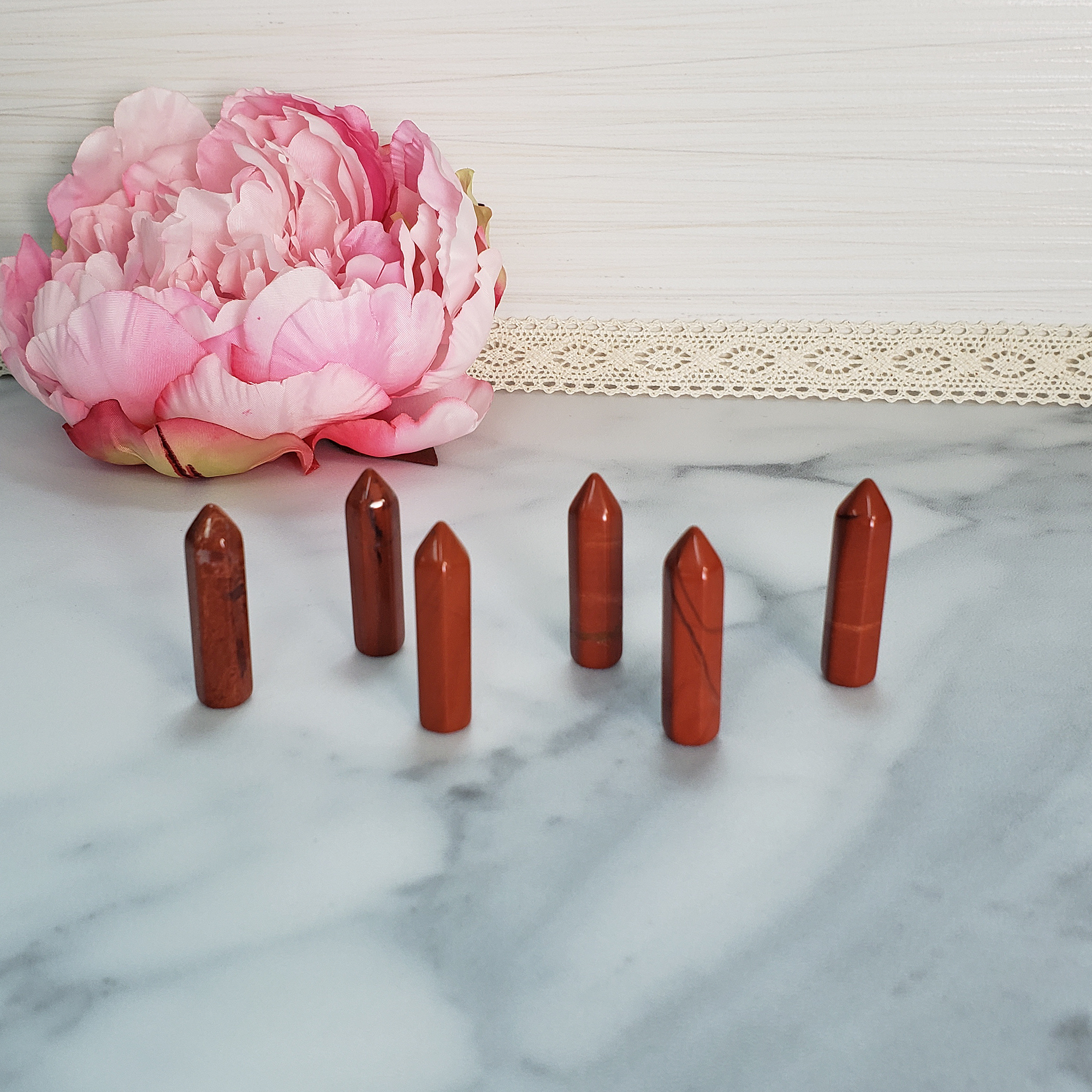 Red Jasper Stone Natural Crystal Tower Point | MINI